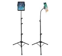 Soporte de Trípode para iPad de 63 pulgadas, Soporte de Piso para Tableta con Cuello de Cisne, Soportes con Rotación de 360° Ajustable para iPhone, iPad Mini Pro Air, Mayoría de Teléfonos y Tabletas