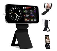 Soporte de trípode para teléfono compatible con iPhone 16/15/14/13/12, ajuste de ángulo e imanes fuertes, trípode invisible para selfie (negro)