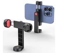 Soporte de trípode para teléfono con 2 zapatos fríos, adaptador de soporte giratorio para smartphone con tornillo de 1/4 pulgadas, clip ajustable para transmisión de video en vivo/repetición