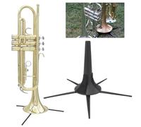 Soporte de trompeta plegable, Titular del instrumento de orquesta Portátil Robusto, 5 Piernas para Trompetista, Aleación de Zinc Negro Negro