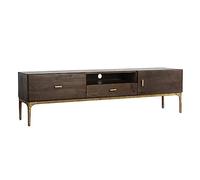 Soporte de TV con cajones y patas de acero inoxidable Sala Armario de almacenamiento TV Consola Centro de entretenimiento Muebles multimedia(180 cm)