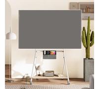 Soporte de TV con ruedas, carrito de TV móvil, unidad de almacenamiento multifuncional para oficina y sala de estar, diseño portátil con estantería, altura ajustable