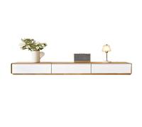 Soporte de TV de madera maciza con cajones profundos y agujeros para organizar cables, consola multimedia de entretenimiento grande con estante de almacenamiento debajo del televisor