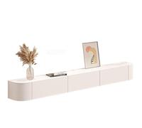 Soporte de TV de pared - Consola de TV moderna de madera con almacenamiento para sala de estar, se adapta a múltiples tamaños de TV, diseño elegante y simple (blanco, 180 cm)