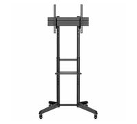 AISENS Soporte de Suelo ECO con Rueda, Bandeja para DVD para Monitor/TV 50Kg de 37-70, Negro