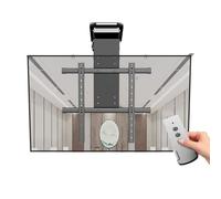 Soporte de TV de techo ajustable - Elevador de TV oculto y abatible con elevación automática, elevador de TV eléctrico telescópico con elevación automática, con control remoto e interruptor, compatib
