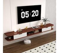 Soporte De TV Flotante, Consola Multimedia De Pared con Cajones De Almacenamiento Y Panel Posterior con Toma De Corriente Oculta, Moderno Centro De Entretenimiento Flotante(E,120cm)