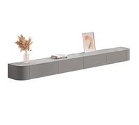 Soporte de TV Flotante de Madera Maciza Soporte de TV Multifuncional montado en la Pared Consola Multimedia de Entretenimiento en casa con Espacio de Almacenamiento(Grey,220cm(86.6in))