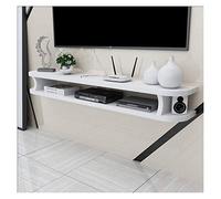 Soporte de TV flotante montado en la pared, consola multimedia de pared para reproductor de DVD, Blu-ray, soporte de TV, caja de televisión por satélite, caja de cable, unidad de TV, marco flotante