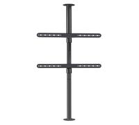 Soporte de TV giratorio de 360° para pantallas LED LCD de 37 a 75 pulgadas, soporte de suelo ajustable con base giratoria de altura de 200-295 cm, marco de división móvil para uso doméstico y de