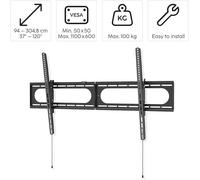 Hama Soporte de Pared para TV inclinable +5°/-12° Pantallas hasta 254cm Carga 100 kg VESA 1100x600