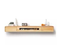 Soporte de TV montado en la pared, consola multimedia flotante para sala de estar, centro de entretenimiento de madera, gabinete de TV de pared moderno, elegante solución de almacenamiento multimedia