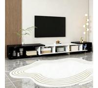 Soporte de TV móvil con efecto mármol y acabado brillante, carrito de TV ajustable para sala de estar y dormitorio