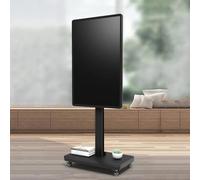 Soporte de TV móvil con giro de 360°, altura ajustable para televisores de 32 a 65 pulgadas, soporte de suelo portátil para uso doméstico, conmutación horizontal y vertical, fácil movilidad