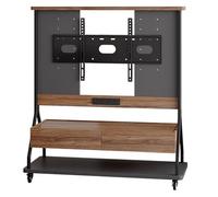 Soporte de TV móvil con ruedas, carrito de TV rodante para televisores de 32 a 70 pulgadas, soporte de TV portátil ajustable de 15° con almacenamiento resistente (negro)