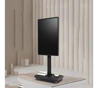 Soporte de TV móvil con ruedas - Carrito portátil para pantalla plana LED de 32 a 65 pulgadas, altura ajustable, diseño giratorio con capacidad para hasta 30 kg, carrito de TV rodante para uso