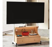 Soporte de TV móvil de altura ajustable con ruedas, carrito de TV con estantes, perfecto para entretenimiento en casa, soporte de TV de suelo para televisores de 32 a 70 pulgadas, portátil y