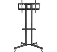 Soporte de TV móvil para televisores de 32 a 80 pulgadas, carrito de TV portátil de altura ajustable con control de inclinación y ángulo, soporte de televisión rodante para uso doméstico y de oficina