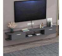 Soporte De TV Pared para Espacios Pequeños Consola Multimedia Flotante con Estante Abierto para Decodificador Almacenamiento Centro Entretenimiento Sala Estar Dormitorio(Grigio,100 * 22 * 17cm)