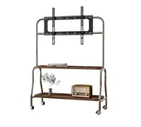 Soporte de TV portátil resistente para pantallas de 40 a 75 pulgadas, carrito de TV móvil con ruedas, soporta 110 libras, perfecto para dormitorio, sala de estar, al aire libre y uso en dormitorio