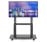 Soporte de TV portátil sobre ruedas, carrito de TV universal resistente para oficina en casa y salas de conferencias, altura ajustable, fácil movilidad, se adapta a la mayoría de televisores