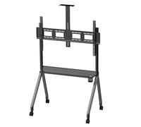 Soporte de TV rodante para televisores de 55 a 90 pulgadas, carrito móvil para TV de oficina, carrito universal para televisores planos LED/LCD/OLED, carrito de soporte de TV de pie con altura aj