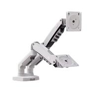 Soporte De TV Sobremesa F160 Compatible con USB 3.0, 27", 2-9 Kg, Doble Monitor, Sin Orificios, Resorte Gas Y Presión Aire, Rotación 360°, Ideal For Instalación Colocación(White)