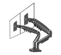 Soporte De TV Sobremesa F160 con USB 3.0, 27" Y 2-9 Kg, For Dos Monitores, Sin Orificios, Resorte Gas Presión Aire, Rotación 360 Grados(Black A)