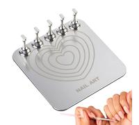 Soporte de uñas - Herramienta magnética de práctica de manicura de 3.4 x 3.4 pulgadas, adhesivo reutilizable, soporte de uñas a presión, para mujeres, mamá, esposa, novia, accesorio para niñas