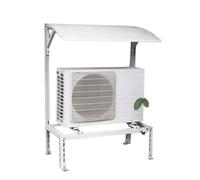 Soporte de unidad de CA para exteriores con cubierta de lluvia | Soporte de montaje en tierra resistente para aire acondicionado mini split | Base de bomba de calor y estante protector para unidades