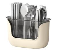 Soporte de utensilios de 3 compartimentos - Bandeja para cubiertos, organizador de cocina transparente | De estante para guardar espátulas y cucharas divididas, Configuración Transparente Del