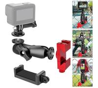 Soporte de valla para GoPro, soporte de valla de aluminio compatible con GoPro, Mevo Start, Smartphone, cámara de acción, Insta360, kit de montaje de cambio de juego para béisbol, sóftbol, tenis,