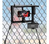 Soporte de valla para teléfono móvil con apertura ajustable, soporte de valla con clip de banco de energía para iPhone, Samsung, GoPro, Mevo Start y otras cámaras de acción, kit de montaje para cambio