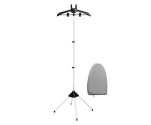 Soporte de vapor para ropa, estante de ropa plegable con guante de hierro, estación de cuidado de tela de mano, soporte interactivo, vestidos, trajes, pantalones, camisas, ideal para uso doméstico o
