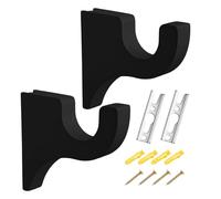 Soporte de varilla para herrajes para ventanas - Colgador de ventana de madera, paquete de 2 | Soportes para barra de cortina: soportes para apartamento, habitación, dormitorio, armario, ducha, techo,