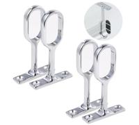 Soporte de Varilla,Soporte de Barra de Armario,Soporte Central de la Barra de Percha,Soporte para Cortinas,Soporte para Barra de Ropa,Soporte de Barra de Armario Ovalado,para Dormitorio,16mm,4pcs