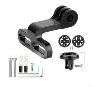 Soporte de vástago de computadora de ciclismo para Garmin para Bryton para Wahoo, soporte de aleación ligera para GPS con soporte de luz, 47 x 45 x 40 mm, negro