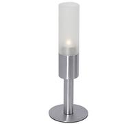 Soporte de vela de pie, para velas, gran soporte de acero inoxidable, cristal extraíble y por Muelle gesichert/altura: 28,5 cm | ERK