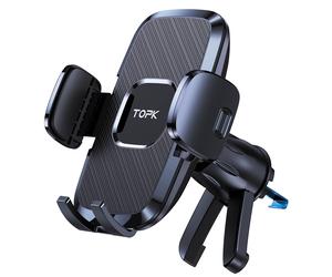Soporte de ventilación de aire para coche TOPK mejorado - Sostenedor de teléfono , base con abrazadera ajustable, compatible con los teléfonos, material ABS, para uso en vehículos, accesorios de coche