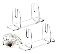 Soporte de ventilador portátil - Soporte de ventilador chino de 11,5 x 3,3 cm, visibilidad maximizada | Base de exhibición de acrílico de tamaño apropiado, soporte de exhibición estable para