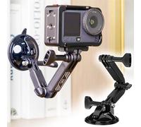 Soporte de ventosa para DJI Osmo Action 5 Pro/4/3, soporte plegable para cámara de salpicadero de coche con adaptador de brazo de extensión para Hero 13/12/10, soporte de cámara de acción desmontable