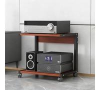 Soporte de video de 2 niveles,gabinete estéreo con ruedas,torre de audio para montaje en rack,organizador independiente de piso,soporte de audio HiFi móvil para reproductor de CD,DVD(C,50x40x50cm)