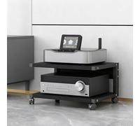 Soporte de video de 2 niveles,gabinete estéreo con ruedas,torre de audio para montaje en rack,organizador independiente de piso,soporte de audio HiFi móvil para reproductor de CD,DVD(A,50x40x45cm)