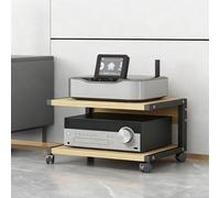 Soporte de video de 2 niveles,gabinete estéreo con ruedas,torre de audio para montaje en rack,organizador independiente de piso,soporte de audio HiFi móvil para reproductor de CD,DVD(B,50x40x30cm)