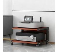 Soporte de video de 2 niveles,gabinete estéreo con ruedas,torre de audio para montaje en rack,organizador independiente de piso,soporte de audio HiFi móvil para reproductor de CD,DVD(C,50x40x30cm)