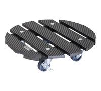 WAGNER Soporte con Ruedas para Plantas WPC Ø 29 x 7,5 cm I Carrito para Flores para Uso Exterior + Interior I Wood Plastic Composite FSC®, Antracita I 2 Frenos I Capacidad de Carga 100 kg - 20052501