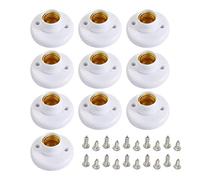 Soporte de zócalo de bulbo E27, base de lámpara de tornillo LED de 10 piezas con tornillos de montaje para la luz de la pared y el techo