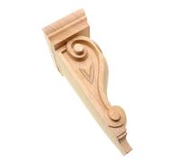 Soporte decorativo de madera para estante Tallado en madera decorativo tallado flor estigma Corbel Pass soporte Vintage decoración del hogar figuritas miniaturas globo(Color5)
