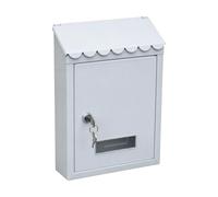 Soporte decorativo de metal para correo de techo, color blanco | Con panel de ventana frontal para formularios de aula y notas familiares