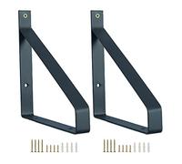Soporte Decorativo Para Estantes-Soportes De Estantes De Bricolaje De Pared-Soporte Estanteria De Moderno-Escuadras Para Estanterias Flotantes-Negro Dorado Blanco,2 Piezas,Black-30×20cm(11.8×7.9in)